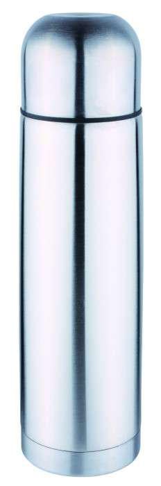 Термос питьевой Con Brio вакуумный из нержавеющей стали с чашкой-крышкой 750 мл Серебристый (07bbce2c) - фото 1