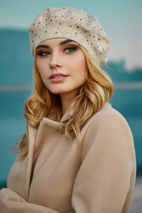 Берет женский Braxton Дана со стразами Кремовый (6072/26478954)