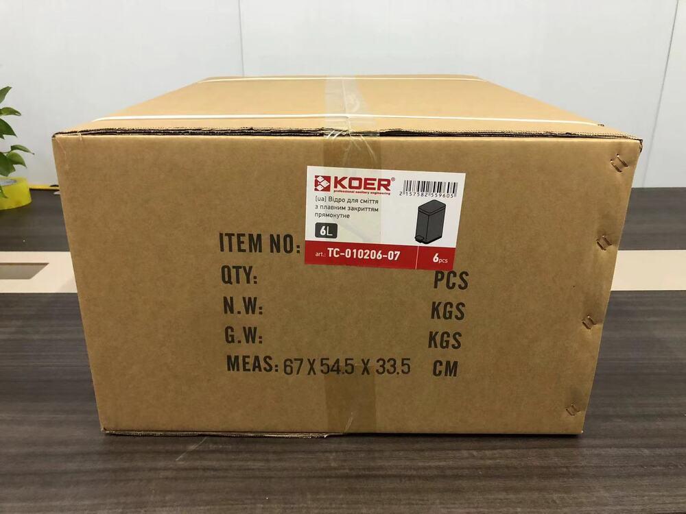 Відро для сміття прямокутне KOER TC-010206-07 з плавним закриванням 6 л Сірий (KR5596) - фото 5 Відро для сміття прямокутне KOER TC-010206-07 з плавним закриванням 6 л Сірий (KR5596) - фото 5