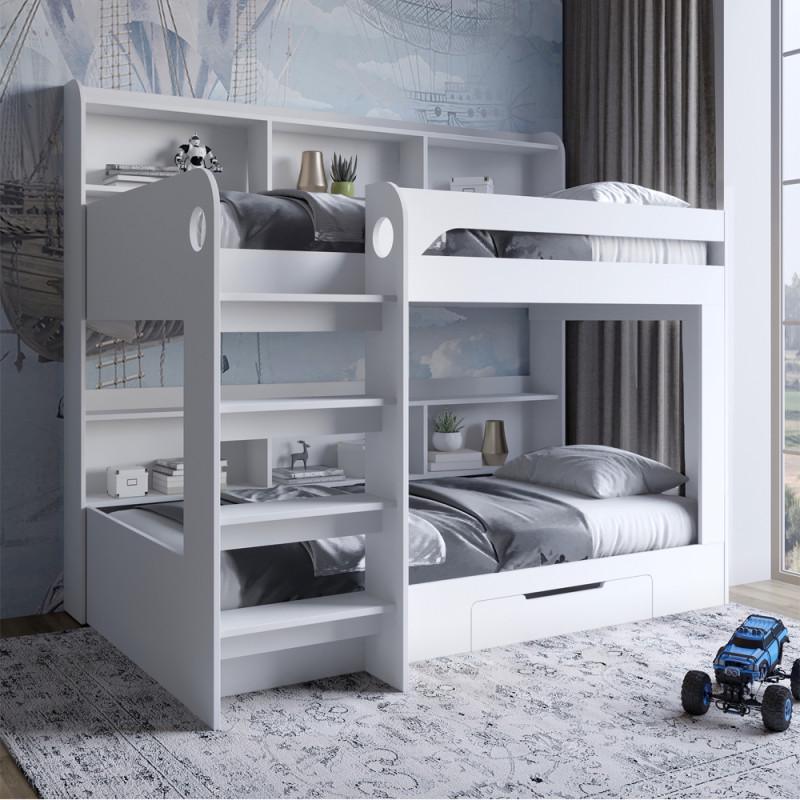 Кровать двухъярусная LION Майнкрафт 900х1900 мм Нимфея Альба (LION-041541)