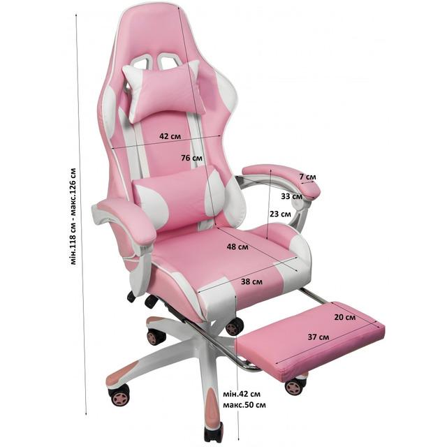 Крісло геймерське Bonro B-870 з підставкою для ніг Рожевий - фото 12 Крісло геймерське Bonro B-870 з підставкою для ніг Рожевий - фото 12