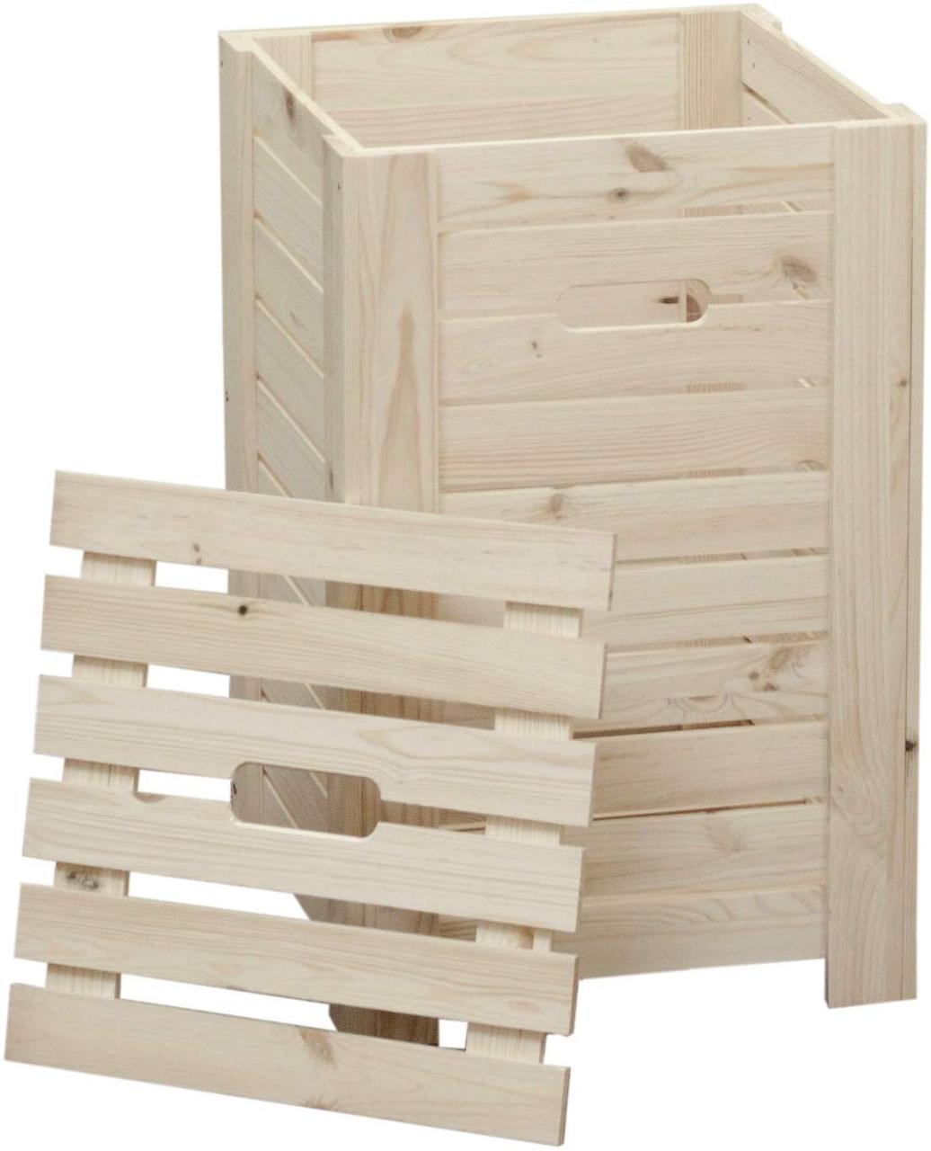 Корзина для белья из дерева Мехон Бланже (КЗБ-002101)