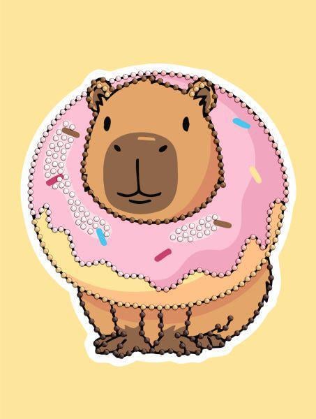 Алмазная мозаика с частичной выкладкой Ideyka Сладкий капибар 15х20 см (Id-AMV1221)