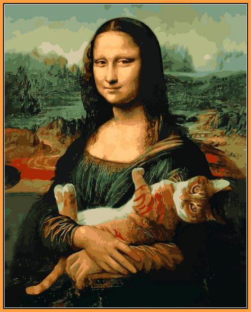 Картина по номерам Babylon Мона Лиза и кот 40x50 см (NB1315R)