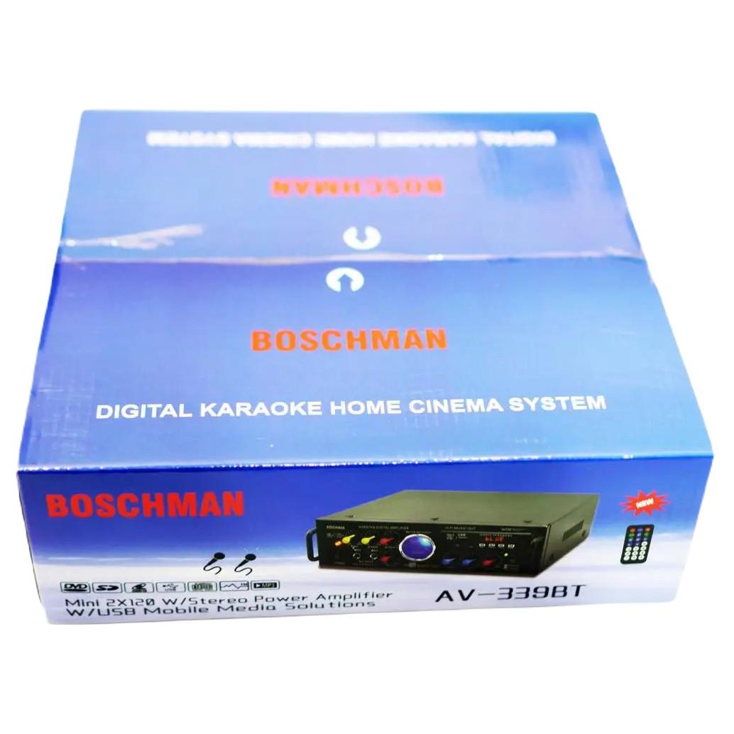 Усилитель звука Boschmann AV-339BT Bluetooth/FM/SD/USB караоке 2-канальный 2x120W Black (3_04520) - фото 5