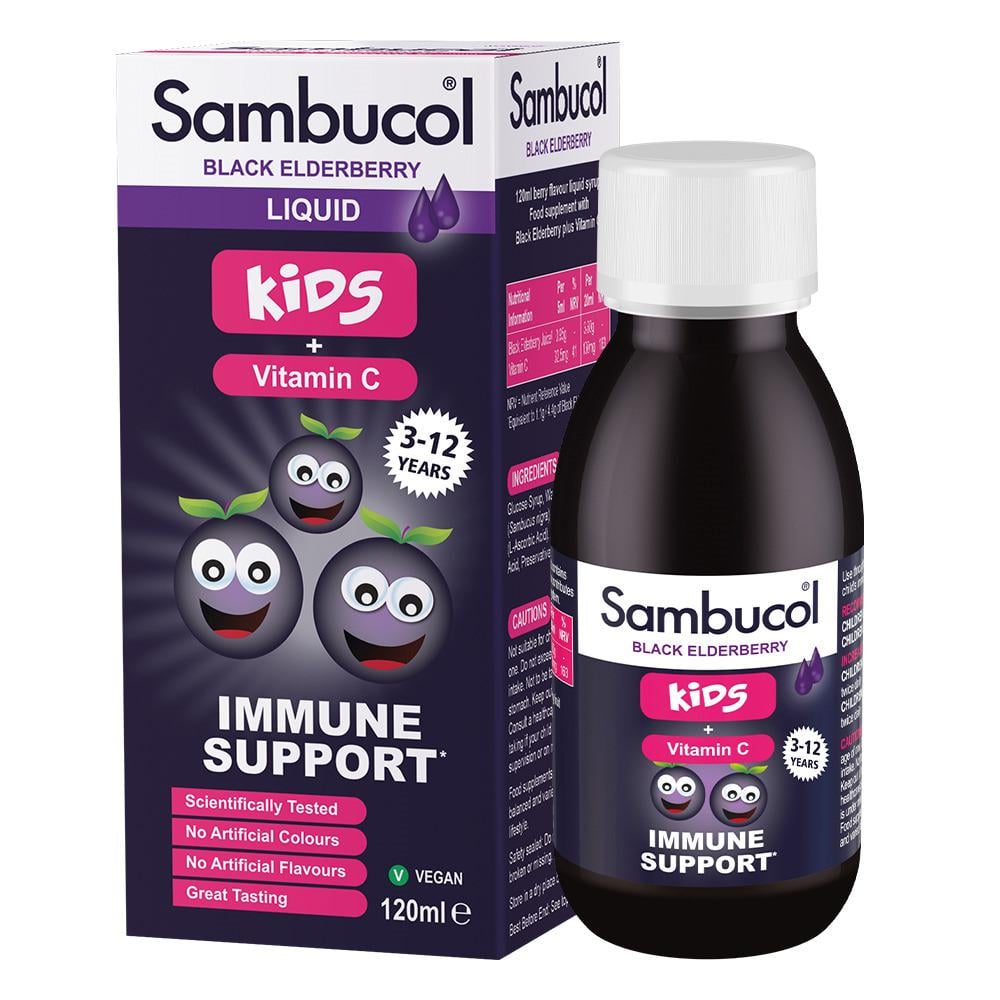 Самбукол сироп для імунітету Sambucol Kids Liquid Чорна бузина та Вітамін С для дітей від 3 років 120 мл