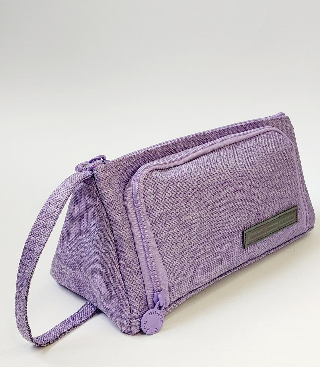 Пенал школьный студенческий 2 отделения треугольный Фиолетовой Пенал школьный студенческий 2 отделения треугольный Фиолетовой