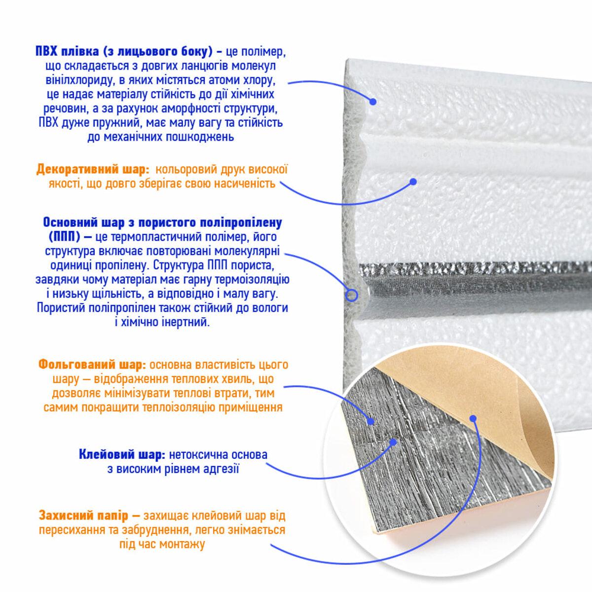 Плінтус самоклеючий Білий з сірою смужкою 2300х70х4 мм (SW-0000183312) - фото 2 Плінтус самоклеючий Білий з сірою смужкою 2300х70х4 мм (SW-0000183312) - фото 2