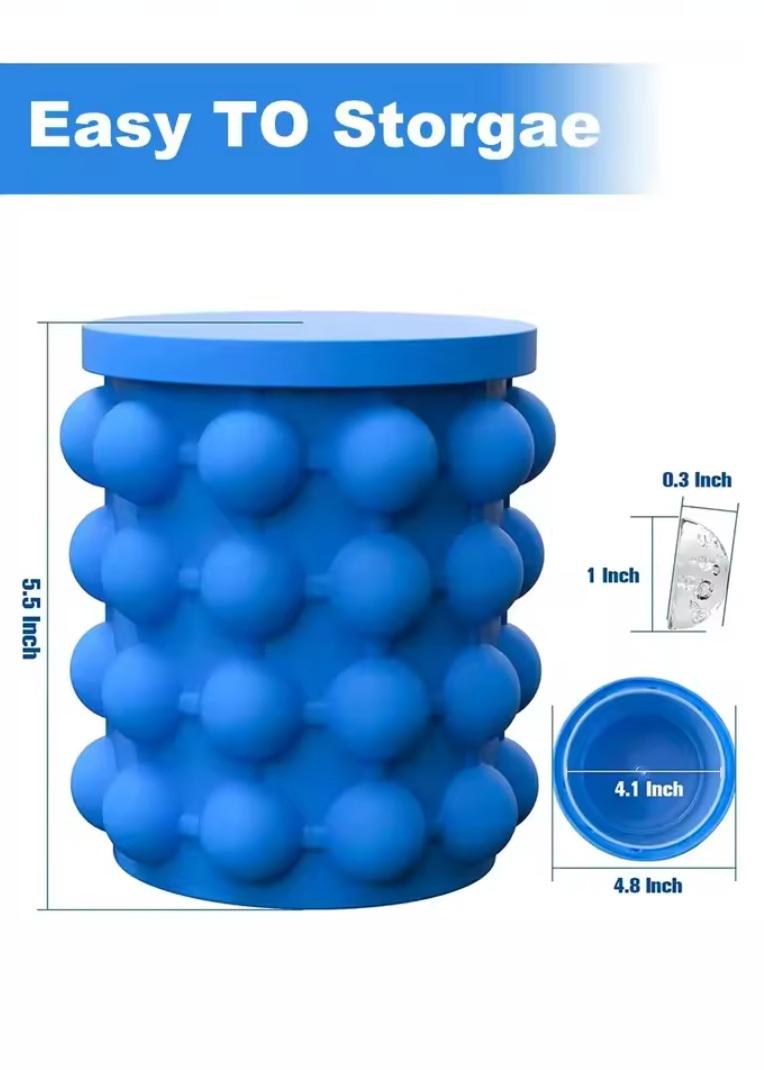 Форма для льда силиконовая с пластиковой чашей Ice Bucket 12,8x10x14 см Blue (ME0021163) - фото 3 Форма для льда силиконовая с пластиковой чашей Ice Bucket 12,8x10x14 см Blue (ME0021163) - фото 3