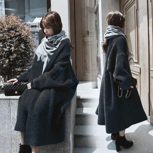 Кардиган женский длинный KA00574-1 из кашемировой пряжи Oversize Черный (KA00574-1) - фото 3 Кардиган женский длинный KA00574-1 из кашемировой пряжи Oversize Черный (KA00574-1) - фото 3