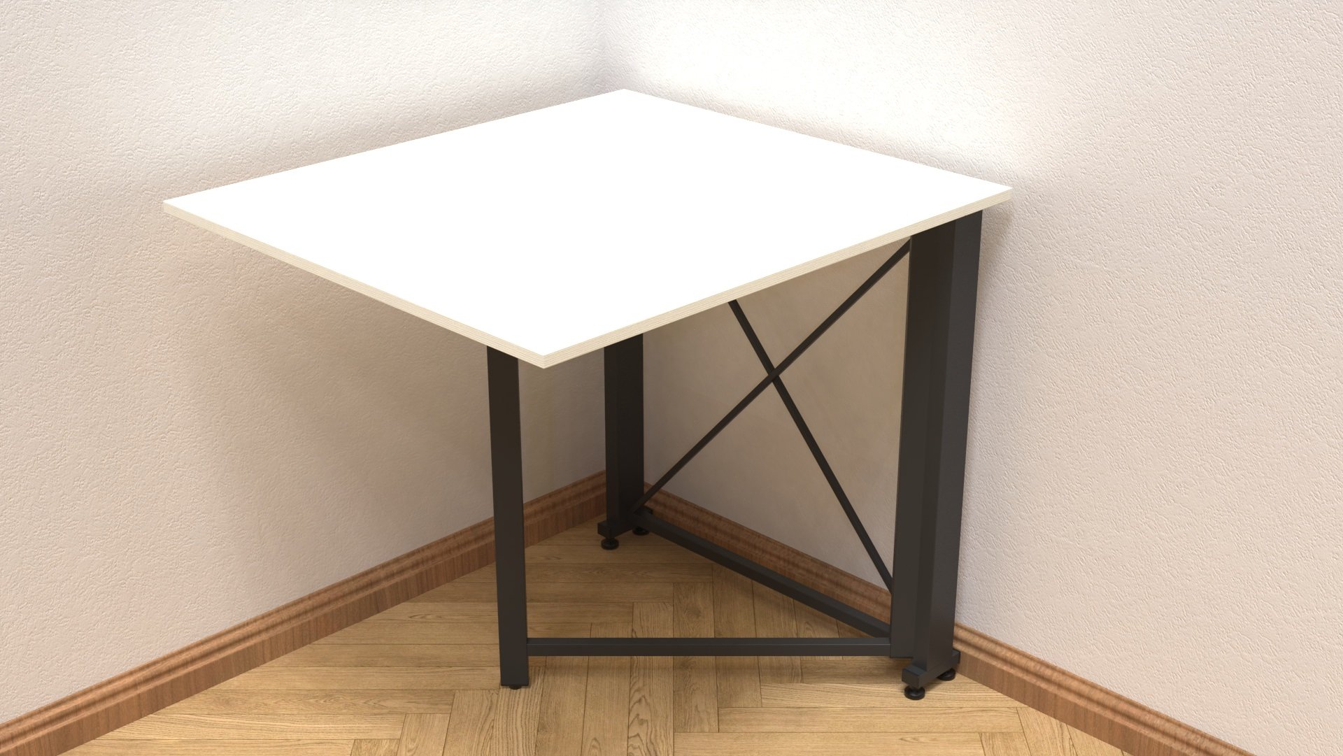 Стол-книжка трансформер Ferrum-decor Orion 1 металл/ДСП 16 мм 750x810x730 мм Черный/Белый (ORI101)