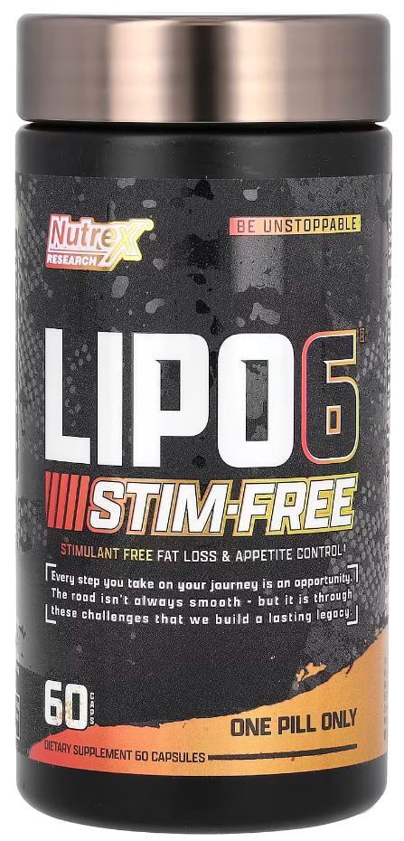 Жиросжигатель комплексный без стимуляторов NutreX Lipo-6 Stim-Free 60 капсул