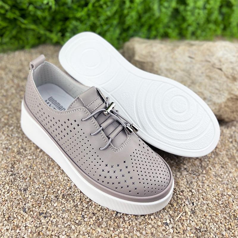 Мокасини жіночі Е-0010097 перфорована шкіра р. 39 24,7 см Коричневий (25330945) - фото 4