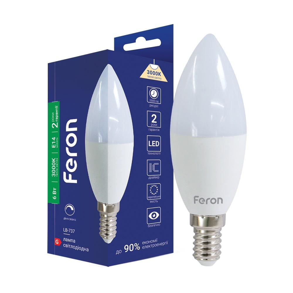 Светодиодная лампа Feron LB-737 6 Вт E14 3000K (80868)