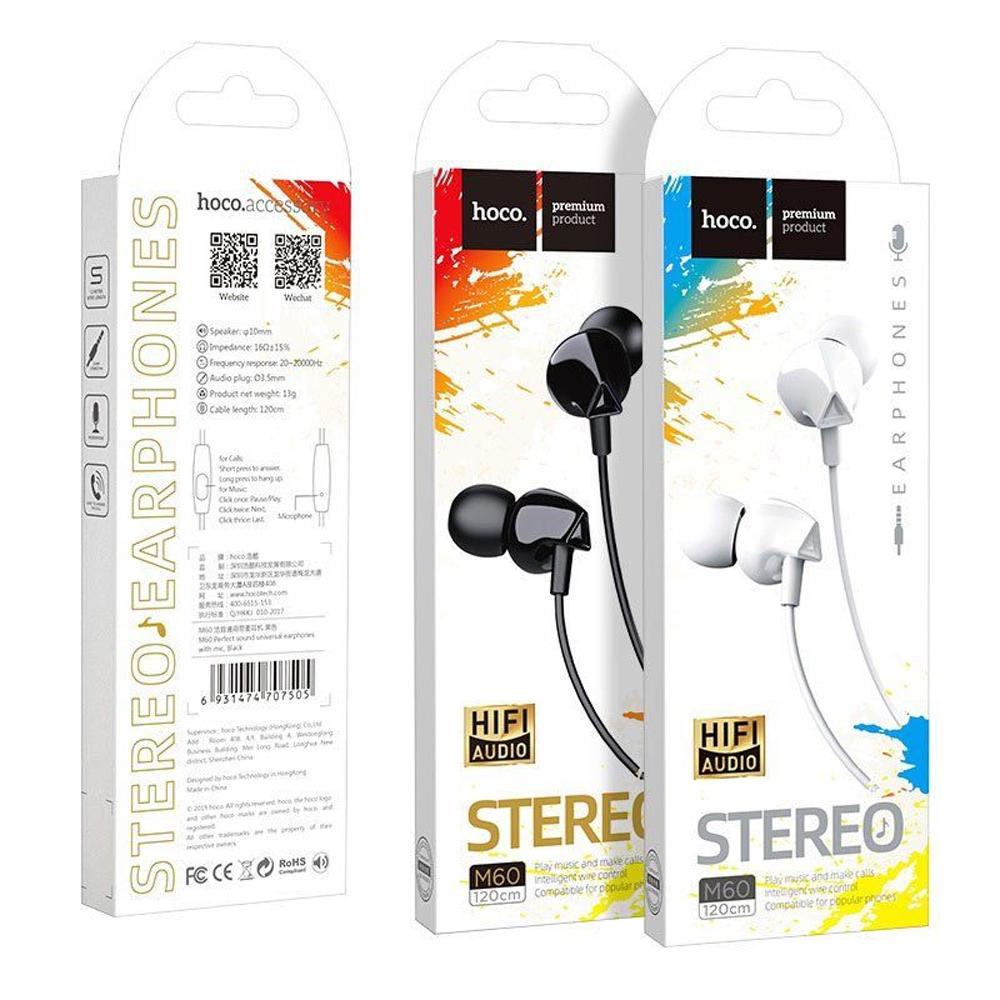 Наушники Hoco M60 Perfect sound universal earphones c микрофоном Black - фото 2