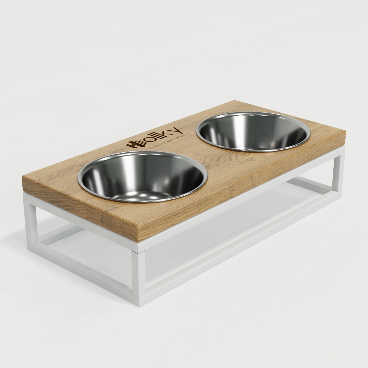 Миски на подставке для маленьких собак и котов Hollky Base S 2х0,45 л (BS-36187-WHNT) - фото 3