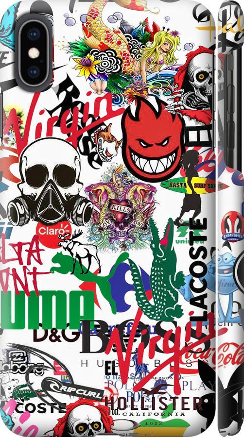 Чехол на iPhone XS Max Many different logos (4022c-1557-42517)