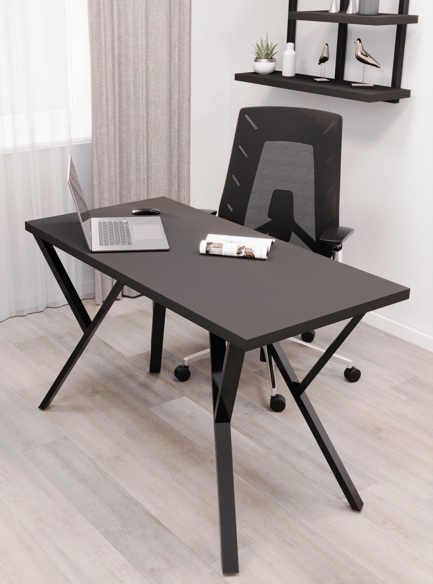 Стол письменный Loft Серия 5 металлический профиль 80х40 мм 1200х600х32 мм Антрацитовый (22775880)