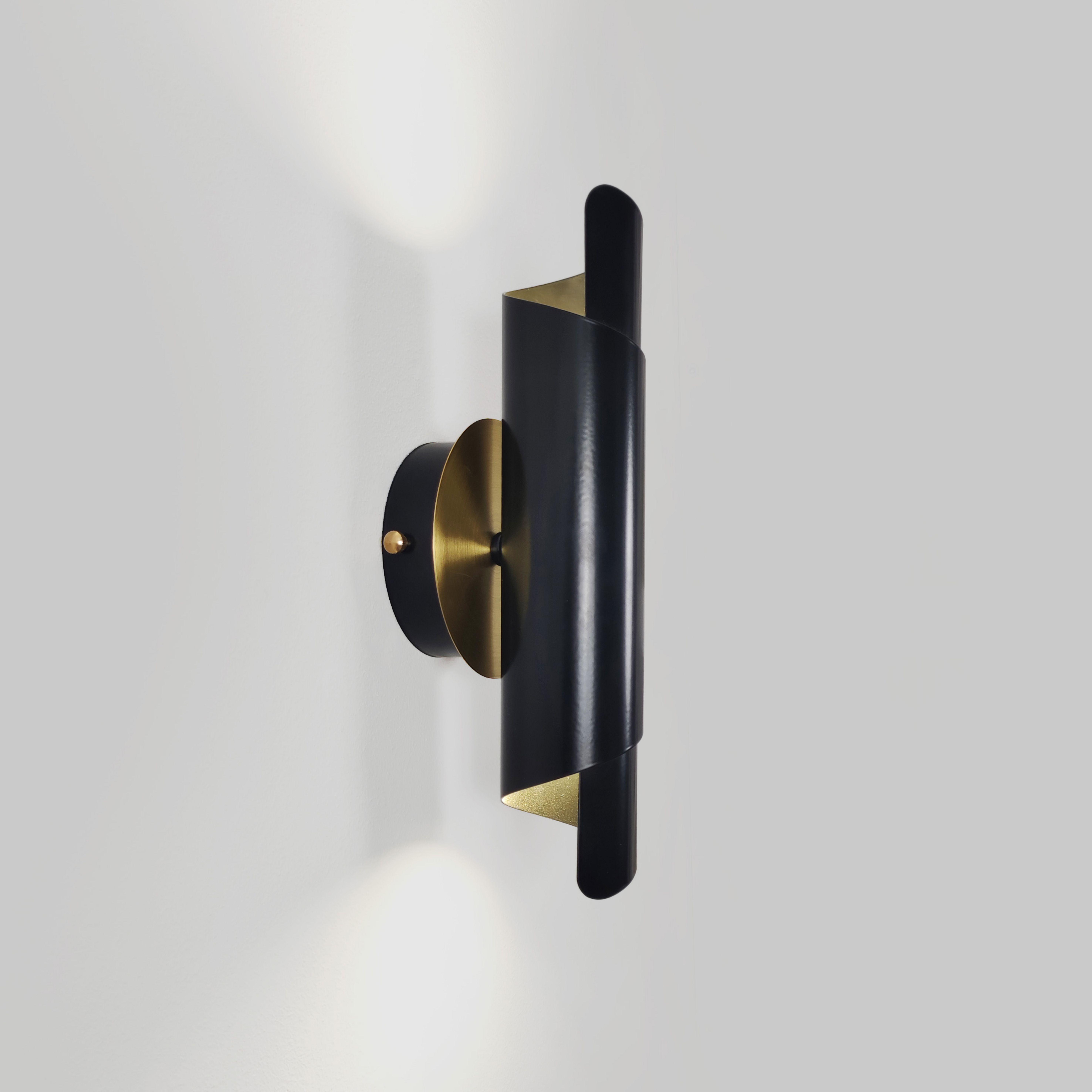 Настенный светильник двойной из латуни Gaff Design Brass Черный (BRASS116)