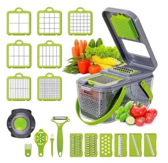Овощерезка многофункциональная Veggie Slicer 22в1 для нарезки овощей и фруктов с насадками и друшляком (832c43d9)