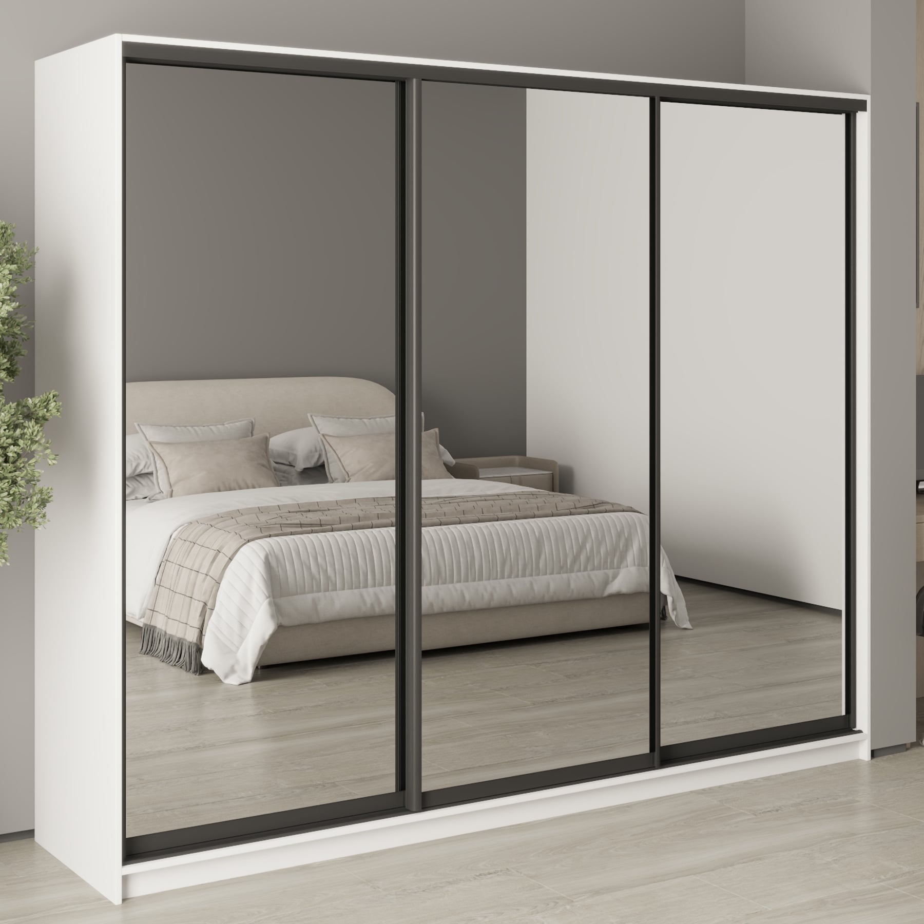 Шкаф-купе трехдверный Mebel Star Комбо BG MBS-9235 250х45х210 см Аляска белый (1009224) Шкаф-купе трехдверный Mebel Star Комбо BG MBS-9235 250х45х210 см Аляска белый (1009224)