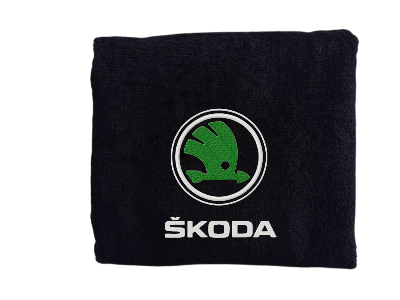 Рушник з вишивкою Skoda махровий банний 70х140 см Чорний (00451)