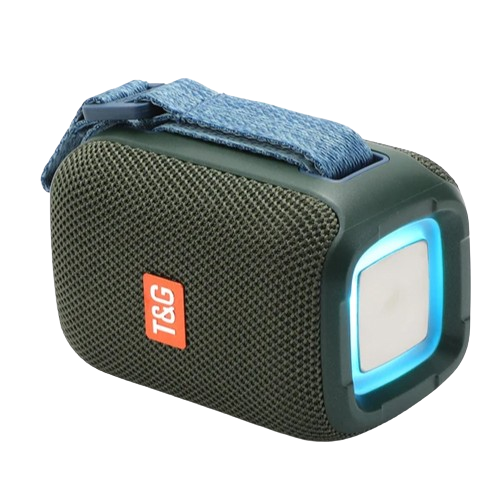 Портативная колонка T&G 339 5W с RGB подсветкой Green