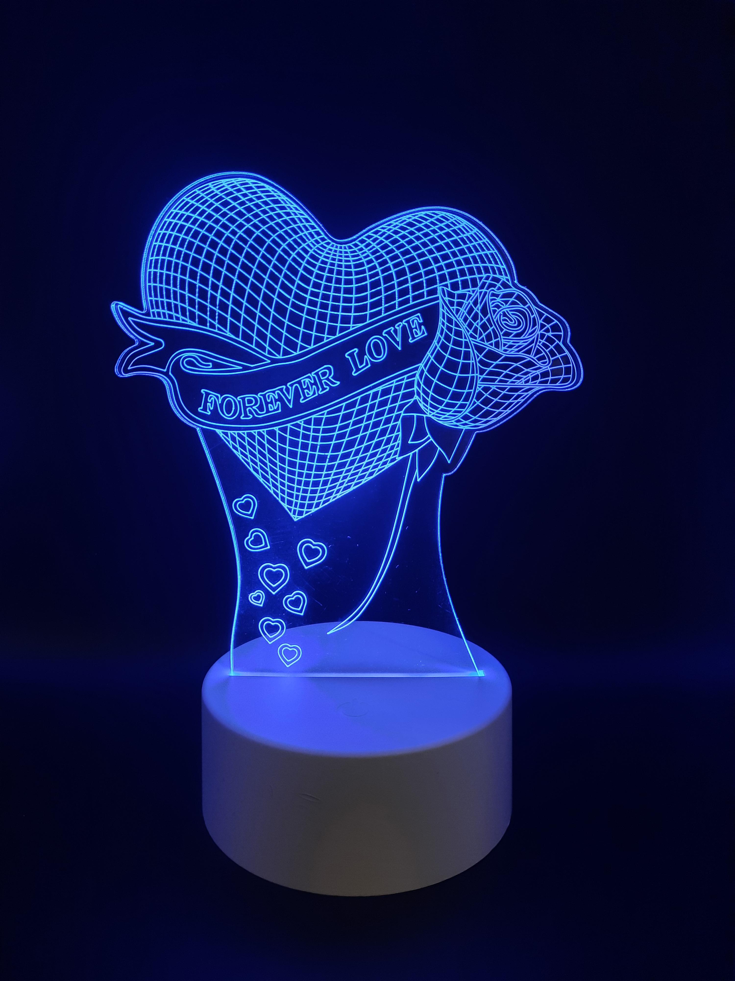 Нічник LED 3D Love Forever 16 кольорів - фото 4