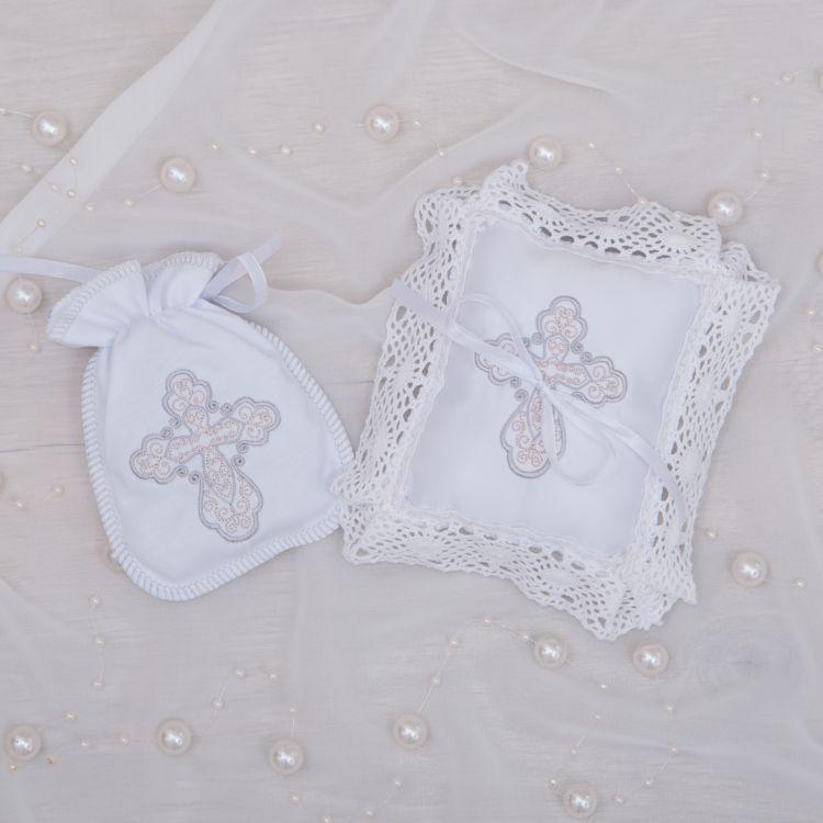 Набор BetiS Талисман ангела Мешочек/Подушечка атлас/интерлок Белый/Серебристый (27682654)