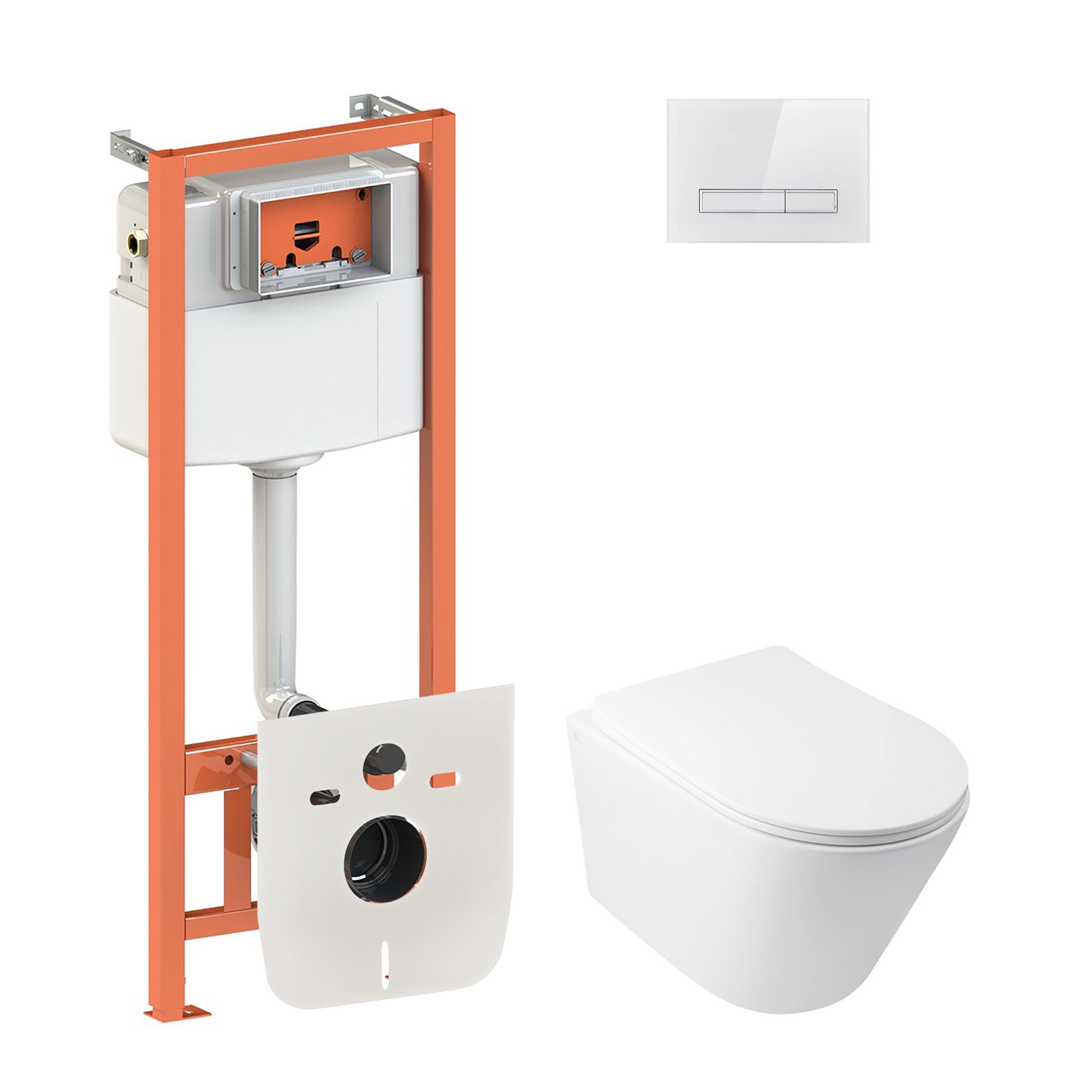 Комплект инсталляции Q-tap Nest QT16335178W0133M425V1105GW с унитазом кнопка Белый (124669) Комплект инсталляции Q-tap Nest QT16335178W0133M425V1105GW с унитазом кнопка Белый (124669)