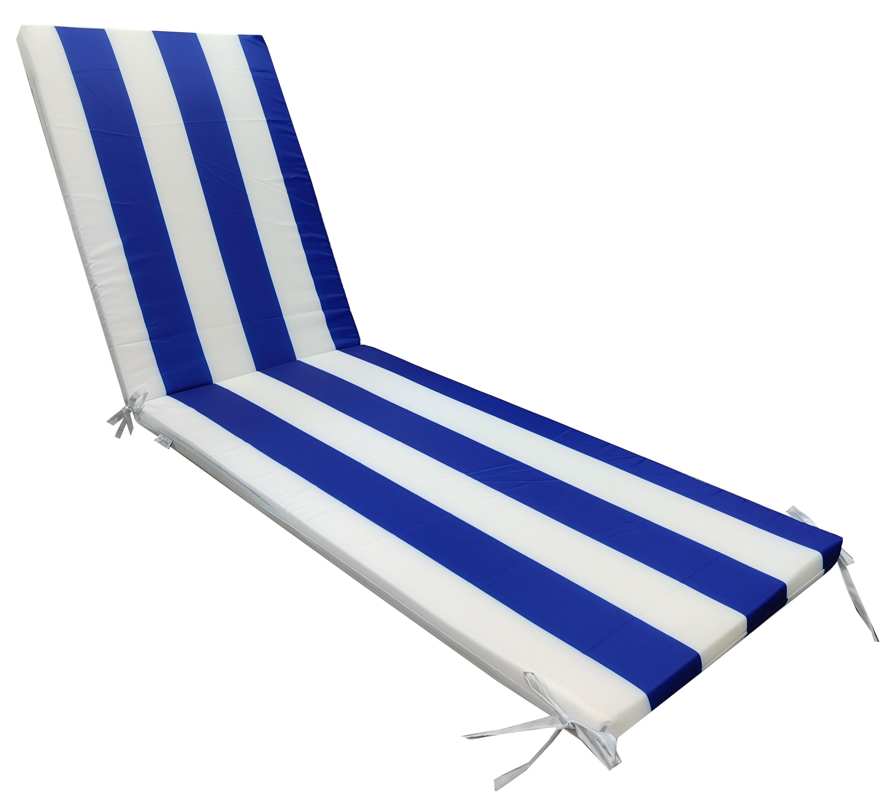 Матрац для шезлонгу eGarden ODESA оксфорд 110 г/м2 195x58x4 см Біло-синій (5882) Матрац для шезлонгу eGarden ODESA оксфорд 110 г/м2 195x58x4 см Біло-синій (5882)