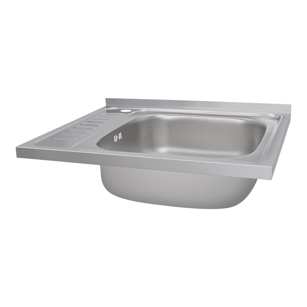 Мойка кухонная Lidz 6050-R накладная прямоугольная из нержавеющей стали 0,6 мм Satin