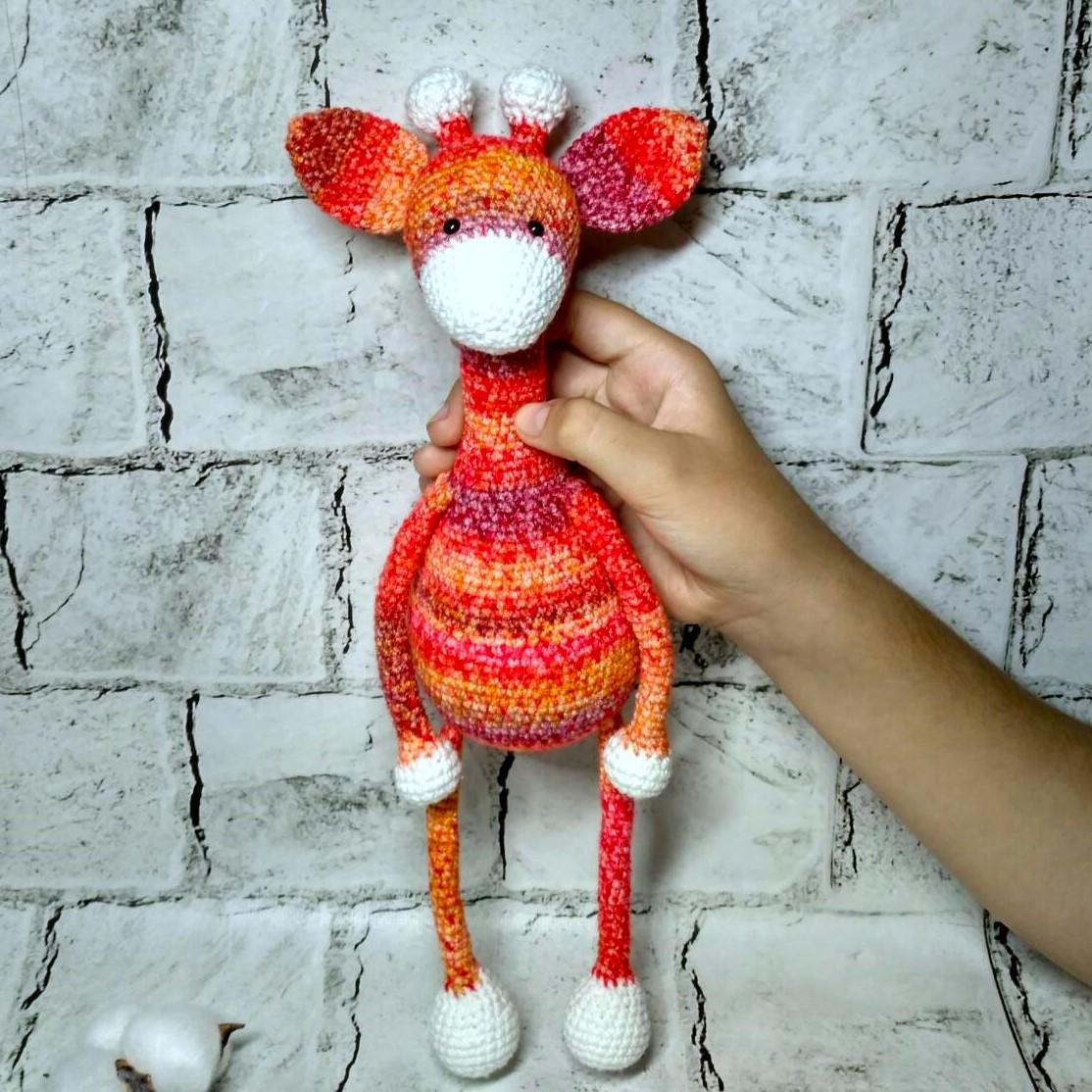 Мягкая игрушка вязаная ручной работы Жираф Полосатик амигуруми (202-20) - фото 3 Мягкая игрушка вязаная ручной работы Жираф Полосатик амигуруми (202-20) - фото 3