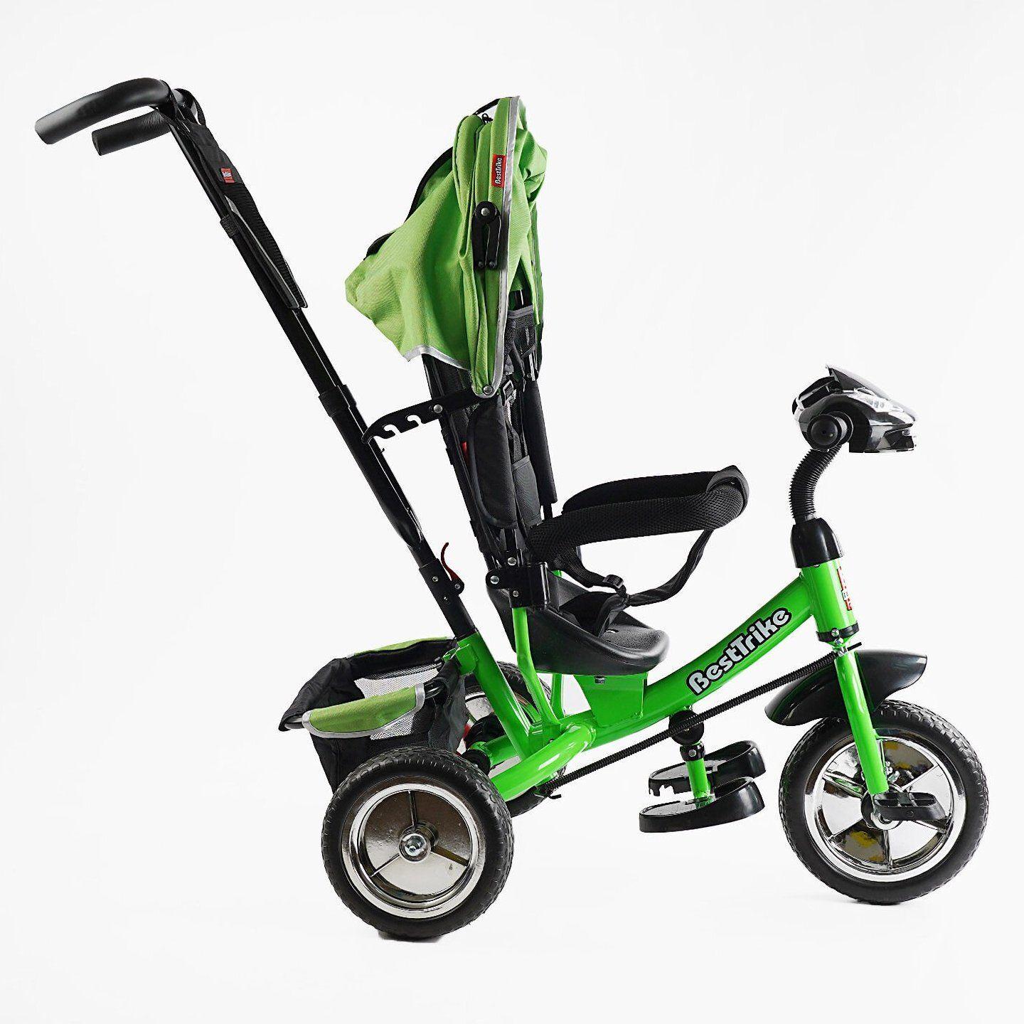Велосипед детский трехколесный Best Trike 6588 пена/фара с родительской ручкой Зеленый (69-067) - фото 4 Велосипед детский трехколесный Best Trike 6588 пена/фара с родительской ручкой Зеленый (69-067) - фото 4
