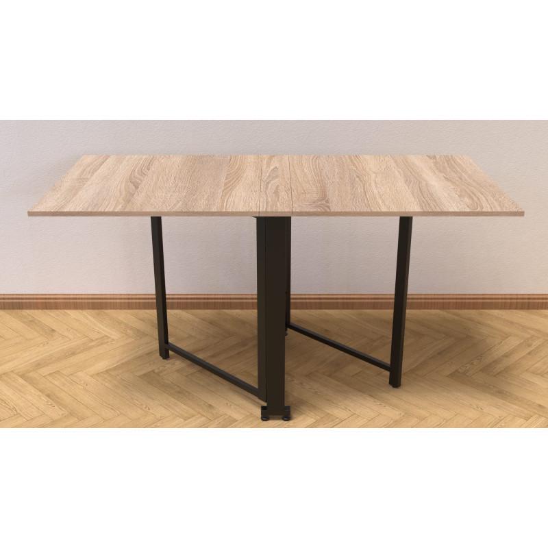 Стол-книга трансформер Ferrum-decor Orion 2 металл/ДСП Черный/Дуб Сонома (FRD-104586)
