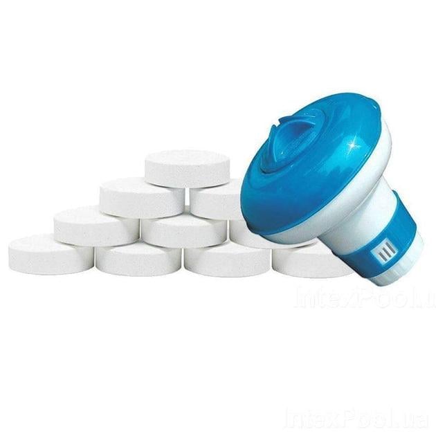 Поплавок и таблетки Аква Старт 2в1 мини хлор 21/05 химия для бассейнов до 305 л 520 шт.