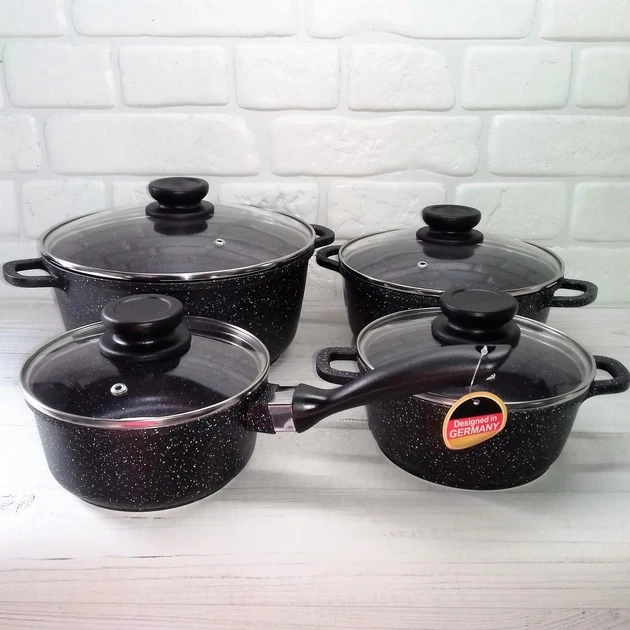 Набор кастрюль Edenberg 8 с мраморным покрытием (EB-9180) - фото 3