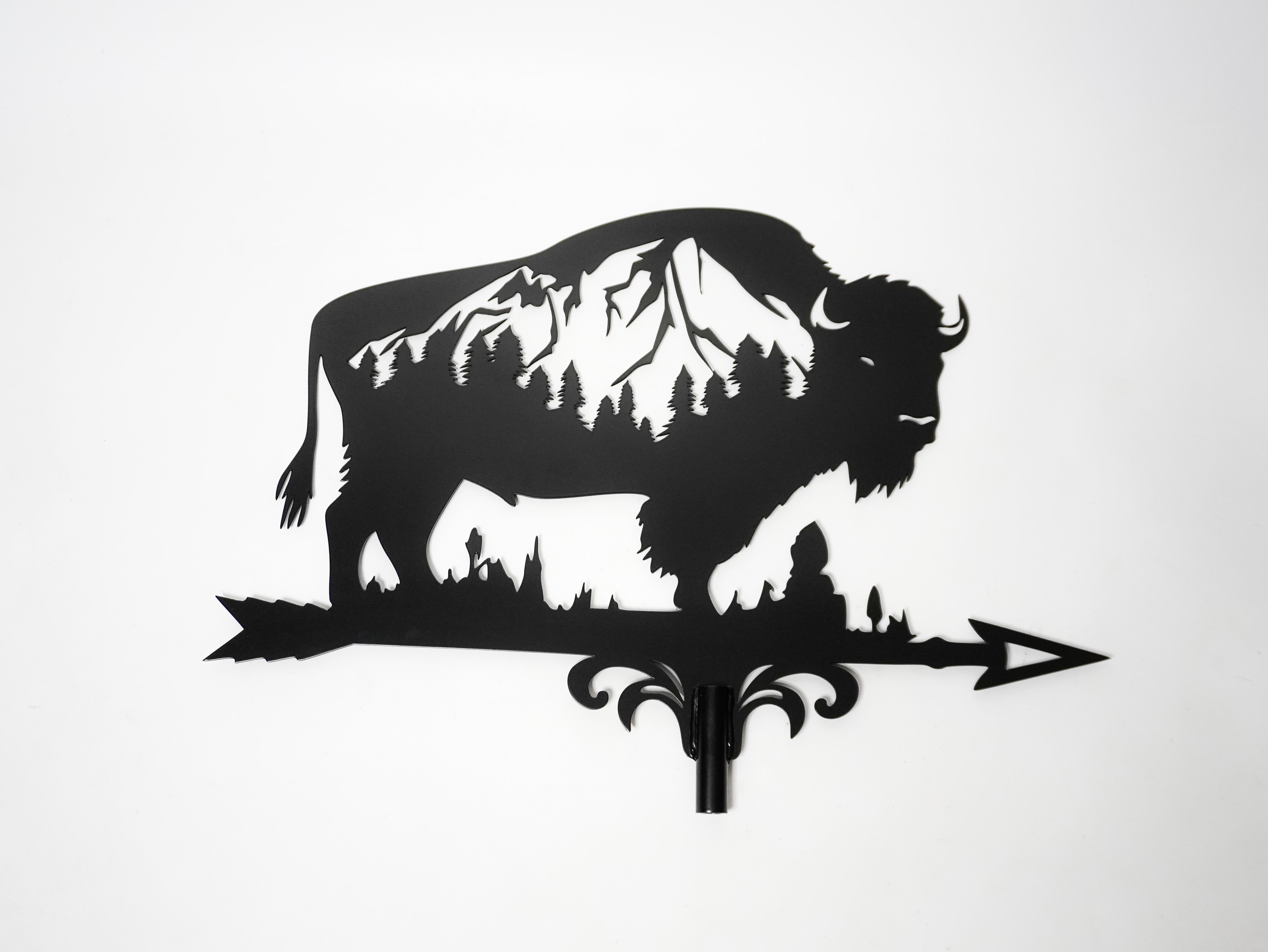 Флюгер на дах металевий Бізон Чорний