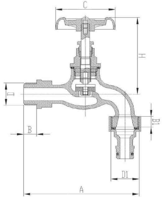 Кран садовий Invena ZW-68-015 чавунний - фото 2 Кран садовий Invena ZW-68-015 чавунний - фото 2