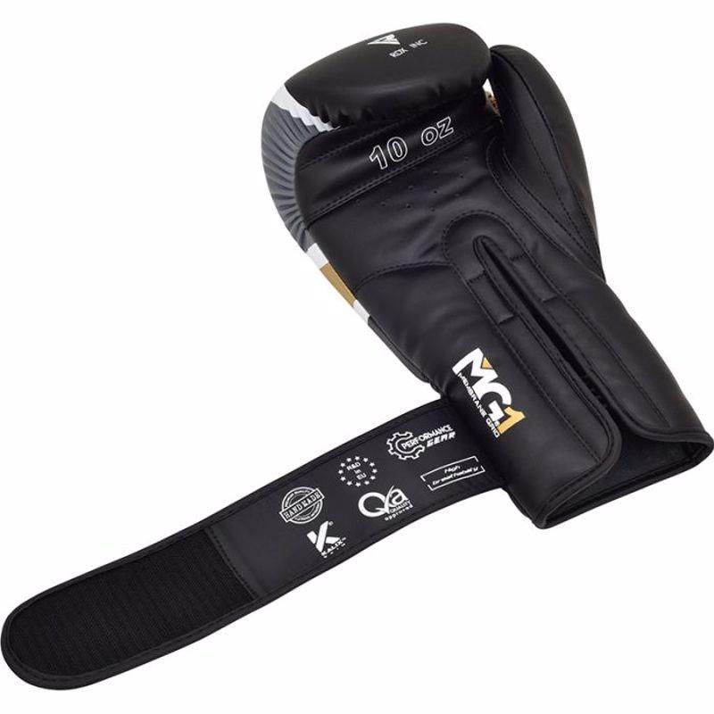 Перчатки боксерские RDX F7 Ego 14 унций капа в комплекте Black/Golden - фото 5