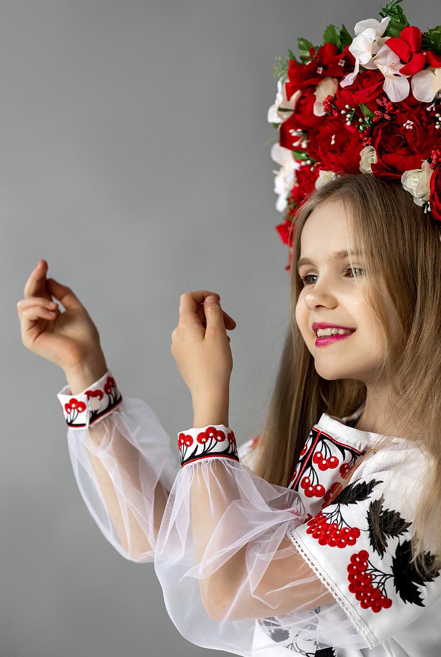 Платье вышиванка для девочек Калина 146 см Белый - фото 8 Платье вышиванка для девочек Калина 146 см Белый - фото 8