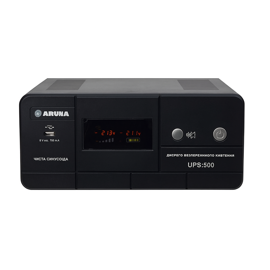 Источник бесперебойного питания Aruna UPS 500 300 Вт (7742AR02) - фото 1 Источник бесперебойного питания Aruna UPS 500 300 Вт (7742AR02) - фото 1