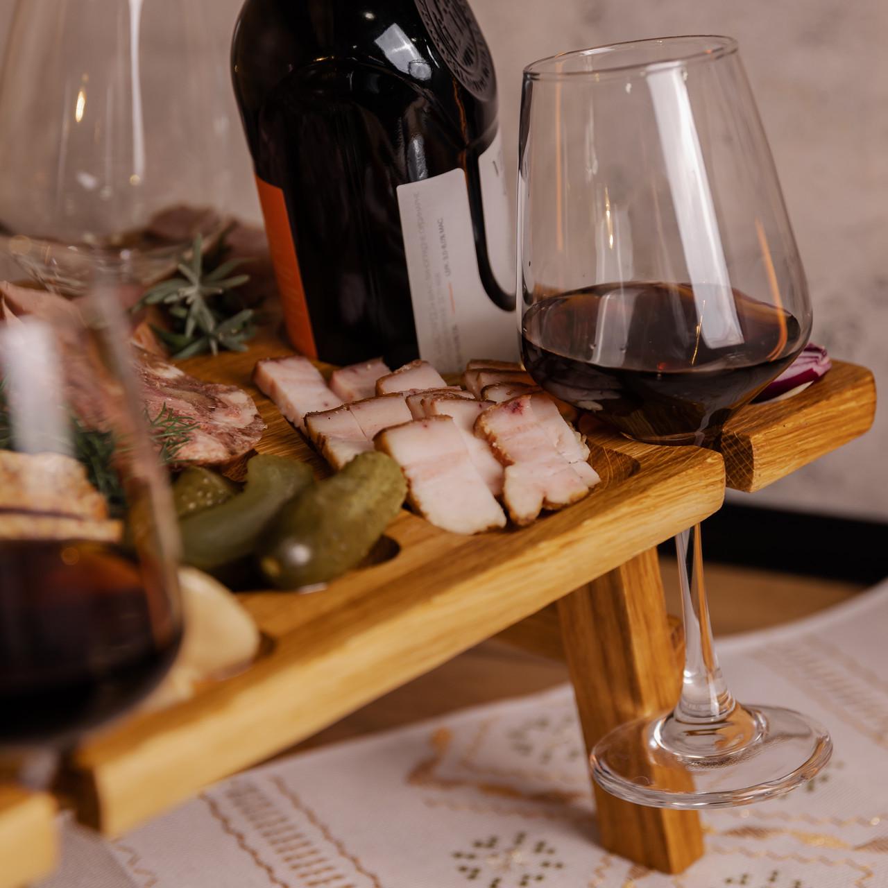 Столик-менажниця винний з дерева прямокутний на ніжках дуб 50х30 см - фото 8 Столик-менажниця винний з дерева прямокутний на ніжках дуб 50х30 см - фото 8