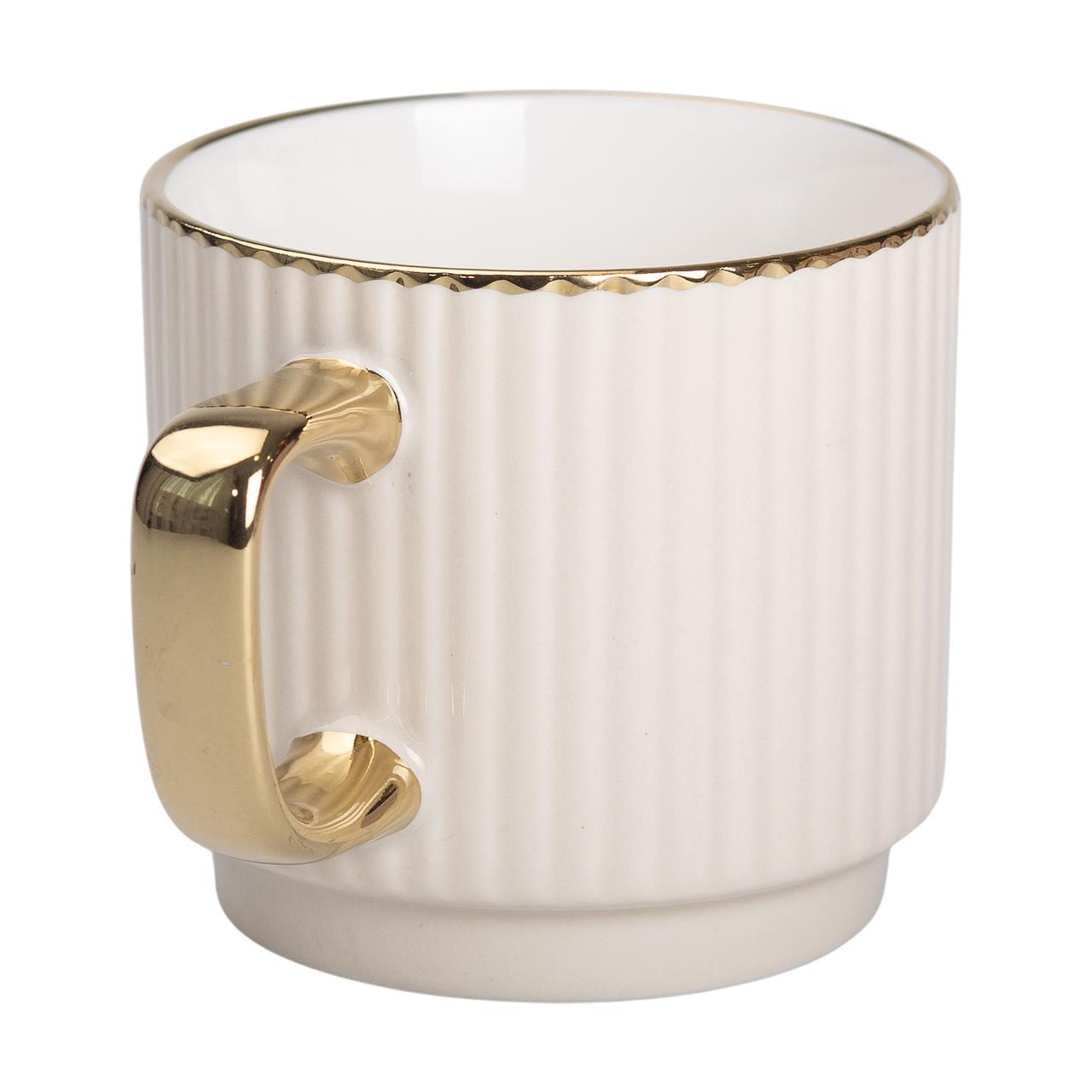 Чашка керамическая Light House с золотым ободком и золотой ручкой 300 мл (LG-20158) - фото 2