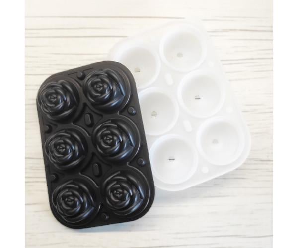 Форма для льда Роза силиконовая Черная (1128) - фото 1