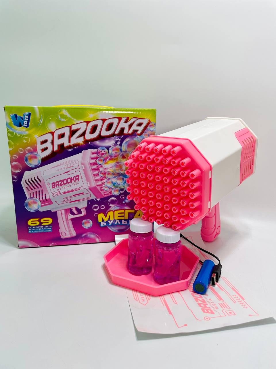 Пистолет с мыльными пузырями WToys 69 отверстий/цветная подсветка/автоматический принцип/аккумулятор - фото 3
