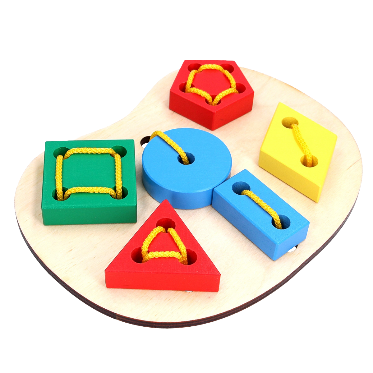 Игрушка-шнуровка Геометрическая детская развивающая (611)