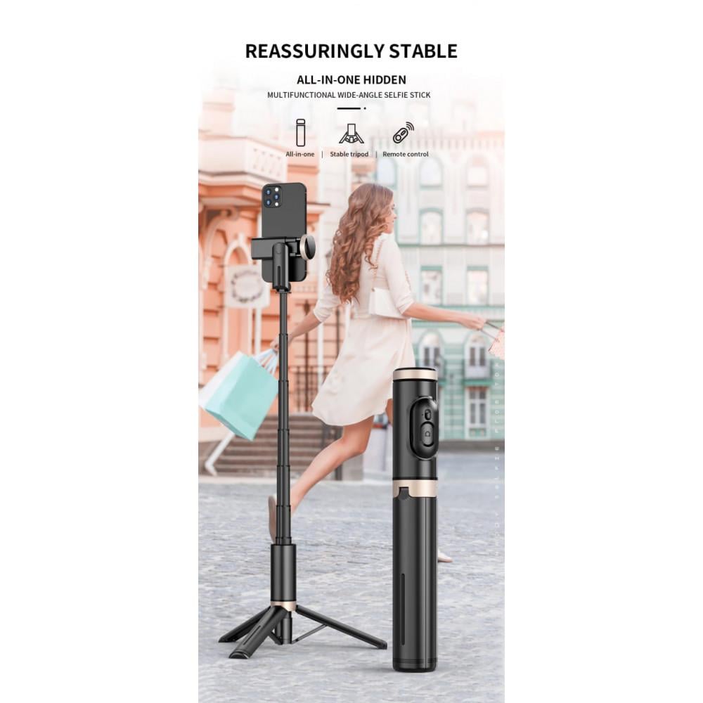 Селфи-монопод Q12 Bluetooth Tripod 0,723 мм Black - фото 8