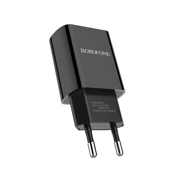 Зарядное устройство Borofone BA20A Sharp 10,5 Вт USB-A EU Black (6931474702081) Зарядное устройство Borofone BA20A Sharp 10,5 Вт USB-A EU Black (6931474702081)