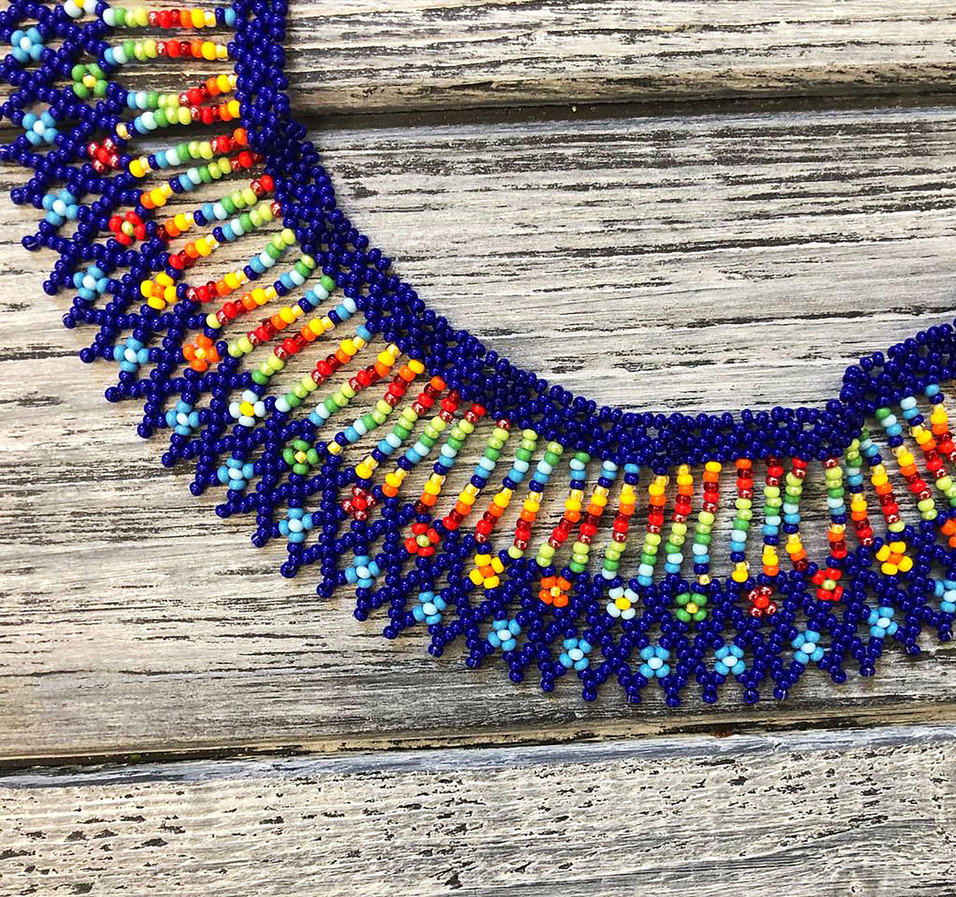 Колье-силянка из бисера HatynkaUA Rainbow Necklace ручной работы (SUN999_19) - фото 4